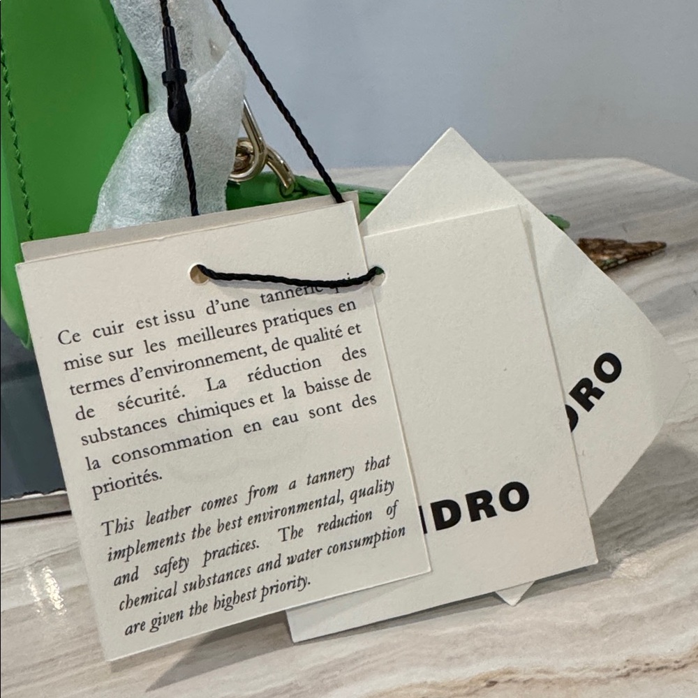 Sandro Bag Totemo Mini Leather Green Shoulder Bag - Picture 9 of 17